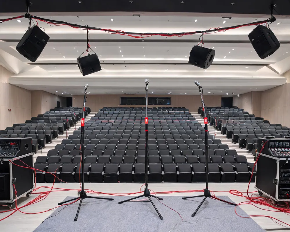 Mapped RCF loudspeaker system with measured coverage positions